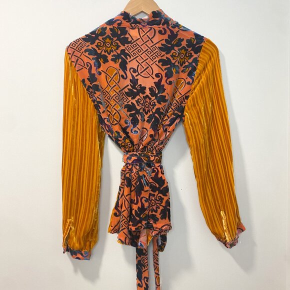 Moulinette Soeurs Velvet Wrap Top by Anthropologie – Size Large - Picture 11 of 14